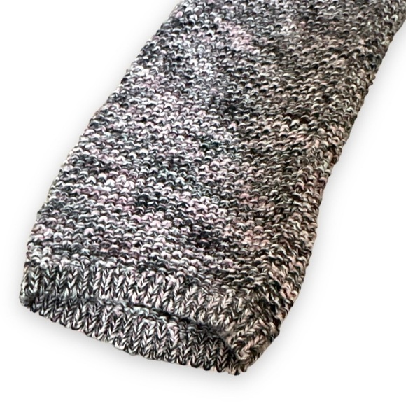 H&M Pink Black Marled Sweater Space Dye V-neck Long Sleeve Pullover Size Medium - Picture 6 of 11